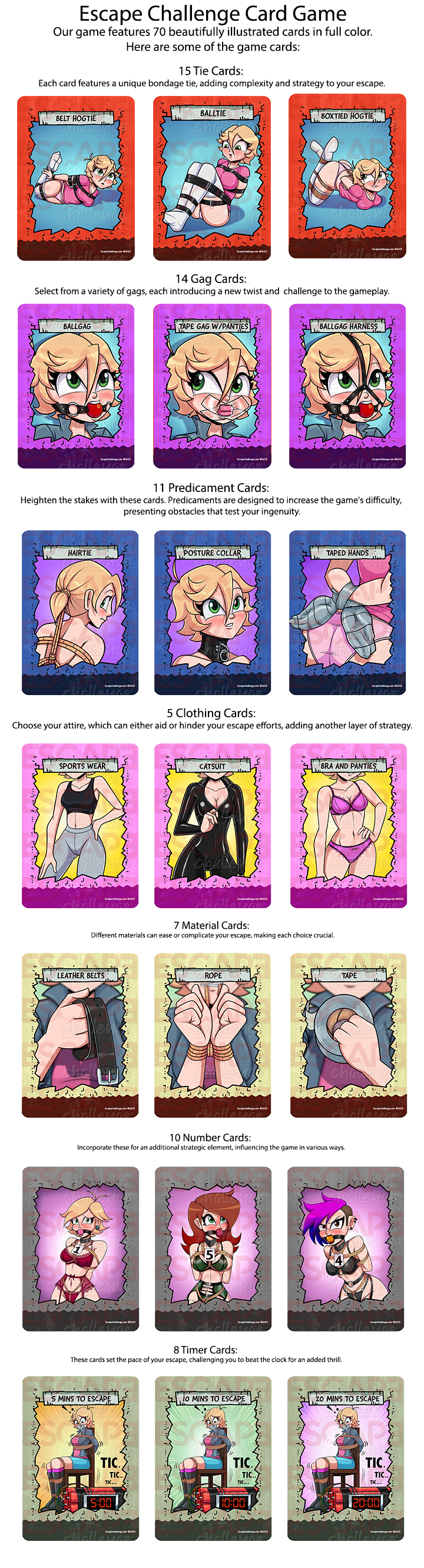 Escape Challenge card decks overview
